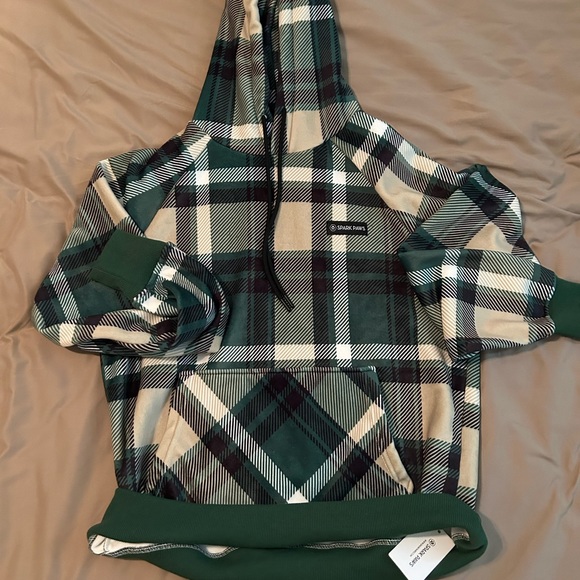 Spark Paws Green Flannel Human Hoodie (Size S) - Picture 2 of 7